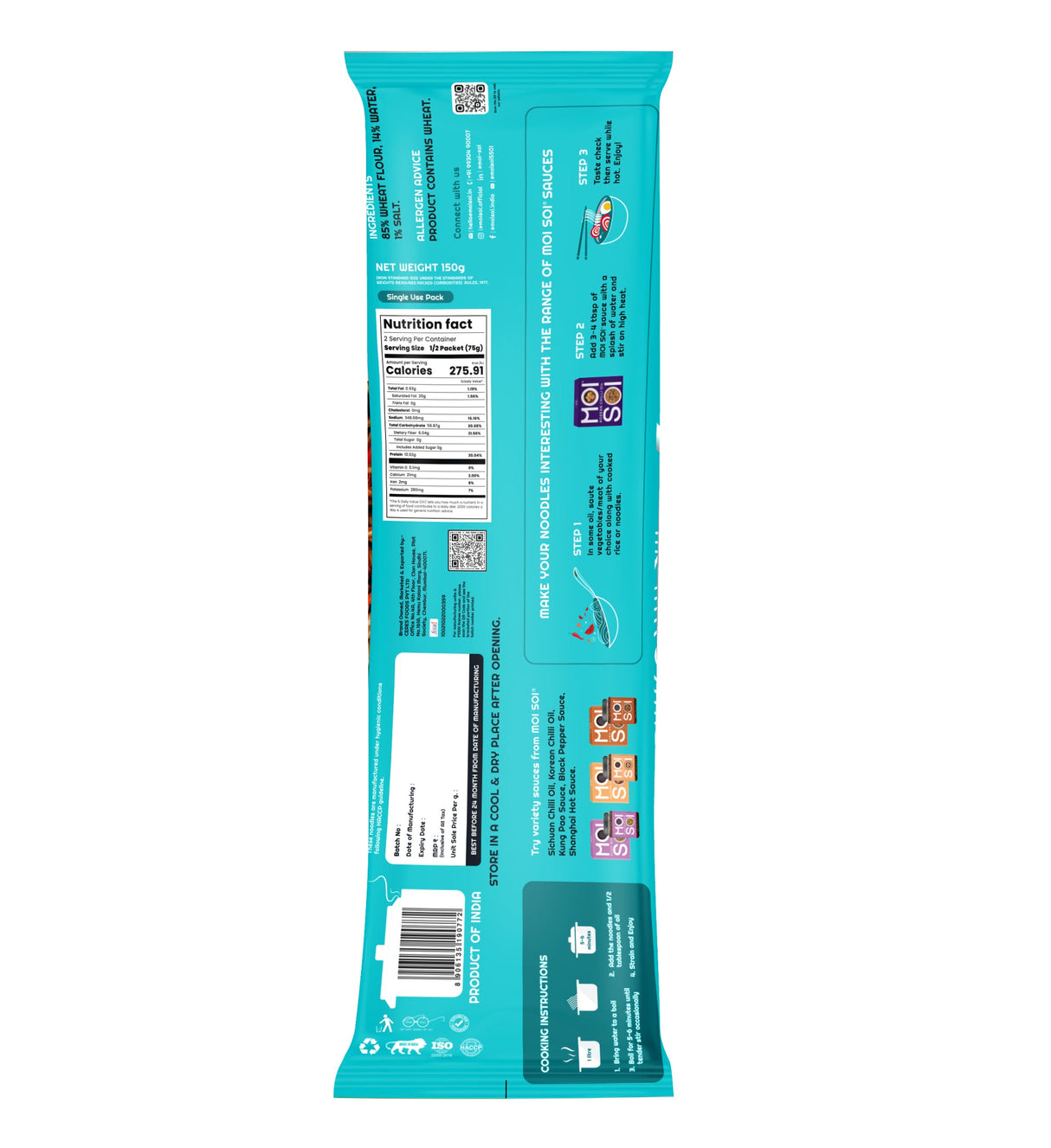 Moi Soi Whole Wheat Noodless 150g