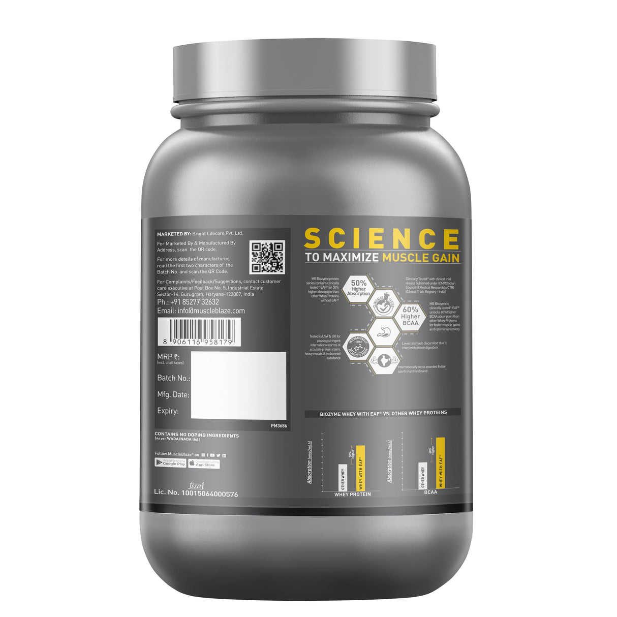 Muscleblaze Biozyme Performance Whey Protein 1Kg