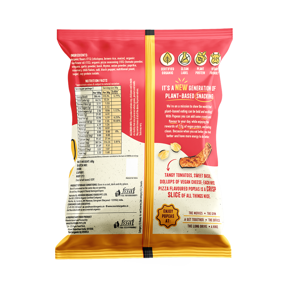 Nourish Organic NYC Pizza Chickpea Puff 60g