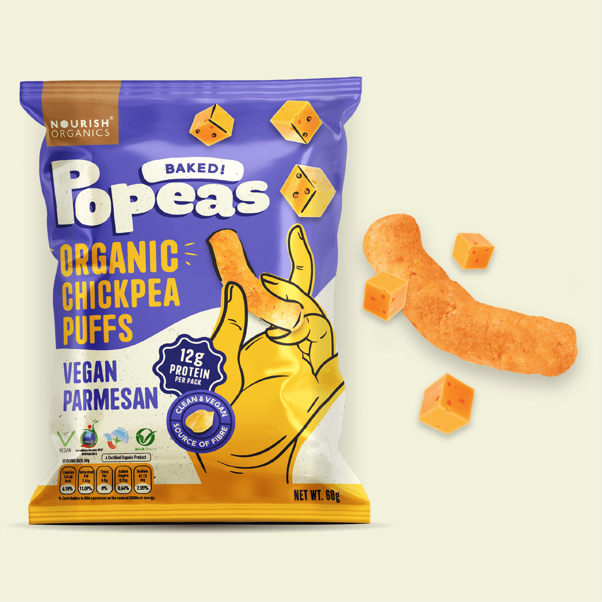 Nourish Organic Vegan Parmesan Chickpea Puff 60g