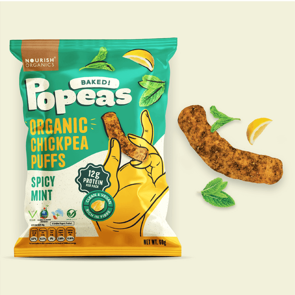 Nourish Organic Spicy Mint Chickpea Puff 60g