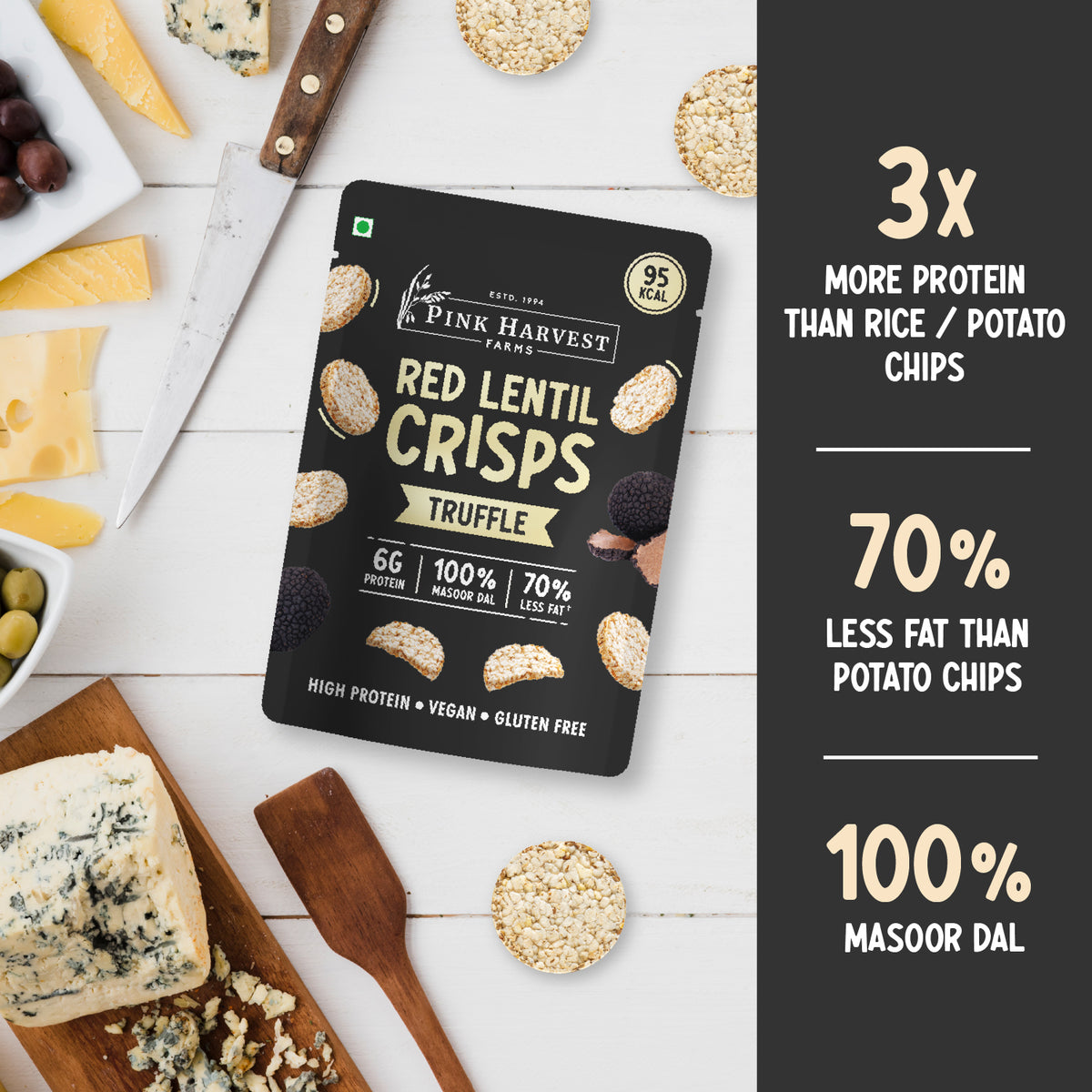 Pink Harvest Red Lentil Crisps Truffle 25g