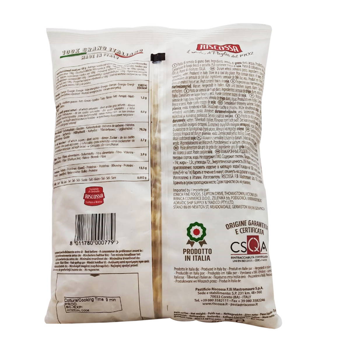 Riscossa Bronzocut Fusilli Pasta 500g