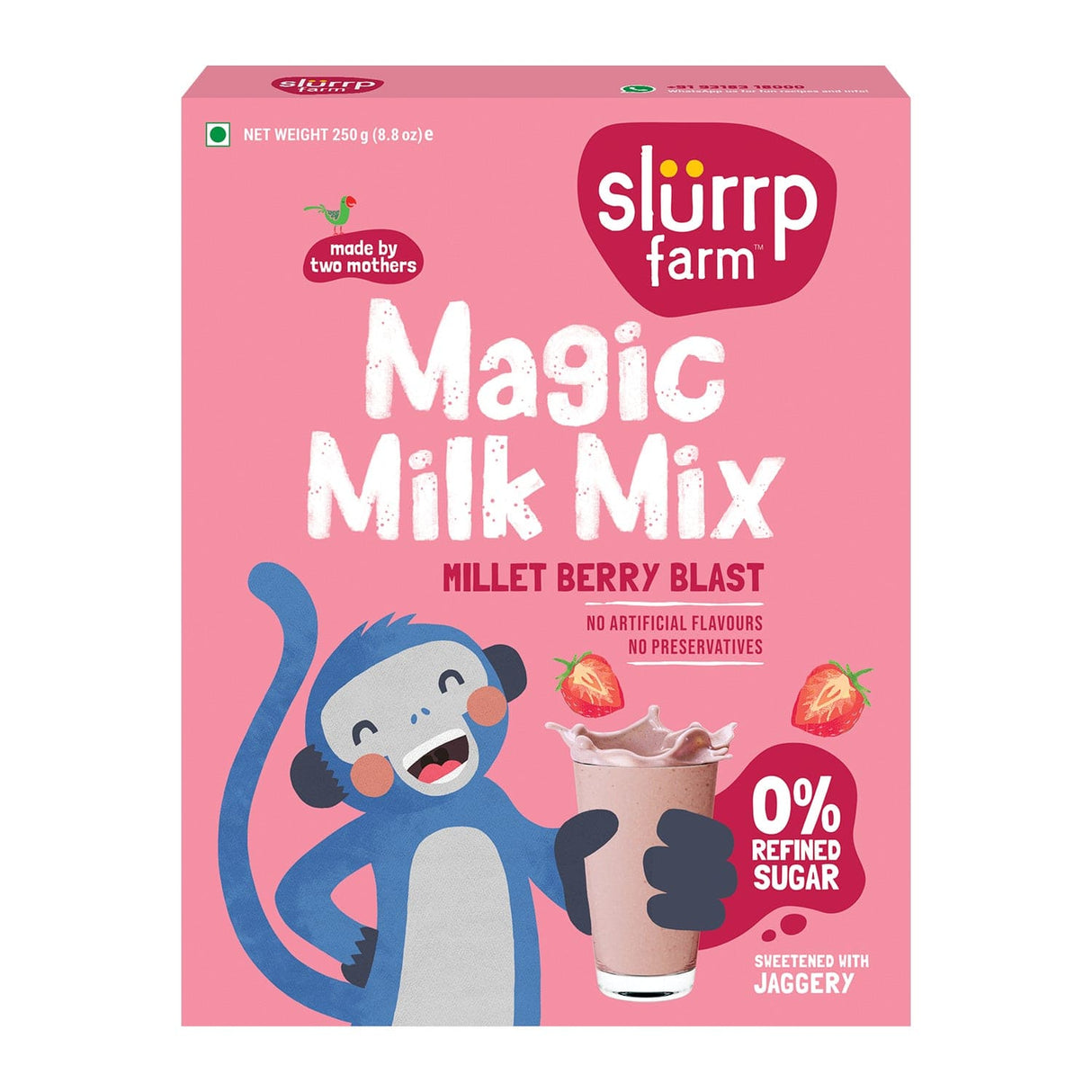 Slurrp Farm Magic Millet Strawberry Milk Mix 250g