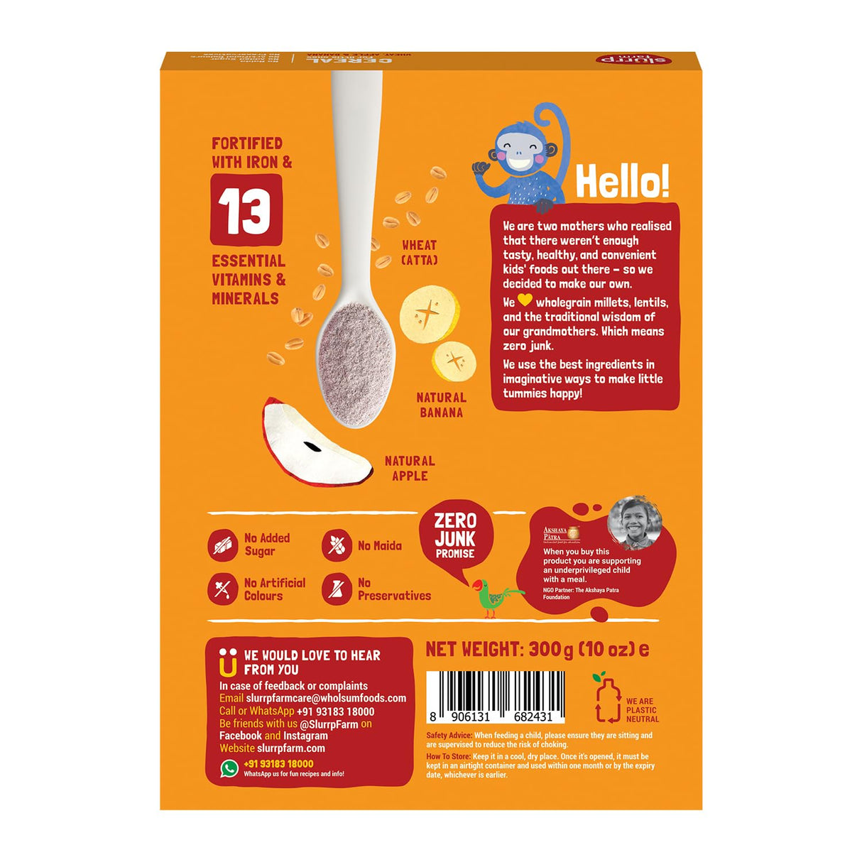 Slurrp Farm Wheat Apple Banana Cereal NAS 300G