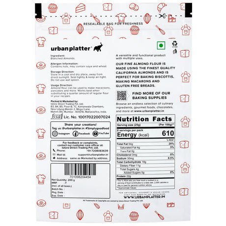 Urban Platter California Fine Almond Flour 200g