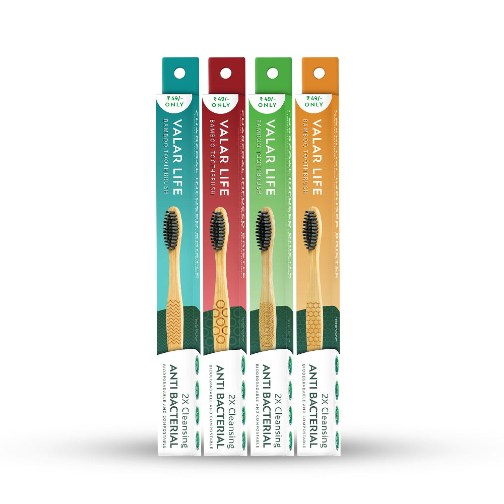 ValarLife Bamboo Charcoal Infused Bristle ToothBrush (Buy2+Get1)