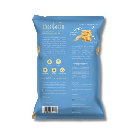 Natch Chickpea Popped Garlic and Herb Chips 55g