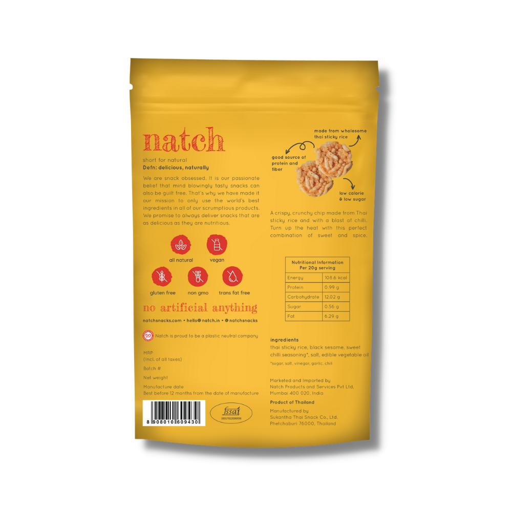 Natch Thai Rice Sweet Chilli Chips 100g