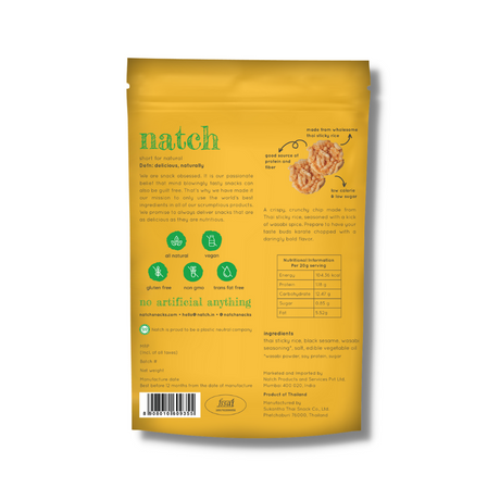 Natch Thai Rice Wasabi Chips 100g