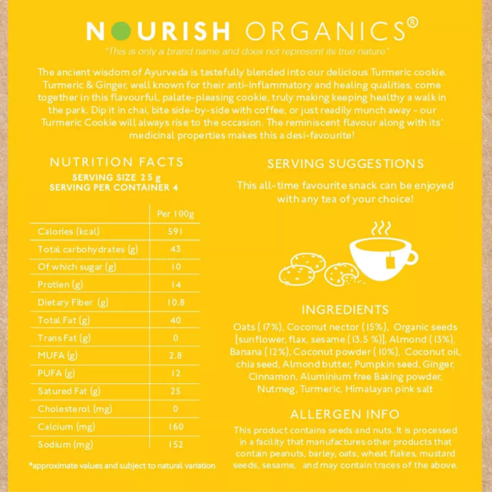 Nourish Organic Cookies Chia Turmeric 110g