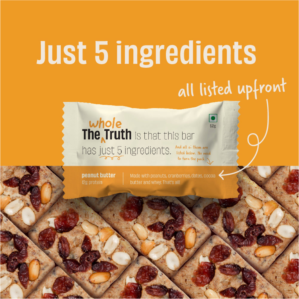 The Whole Truth Peanut Butter 12G Protein Bar 52G