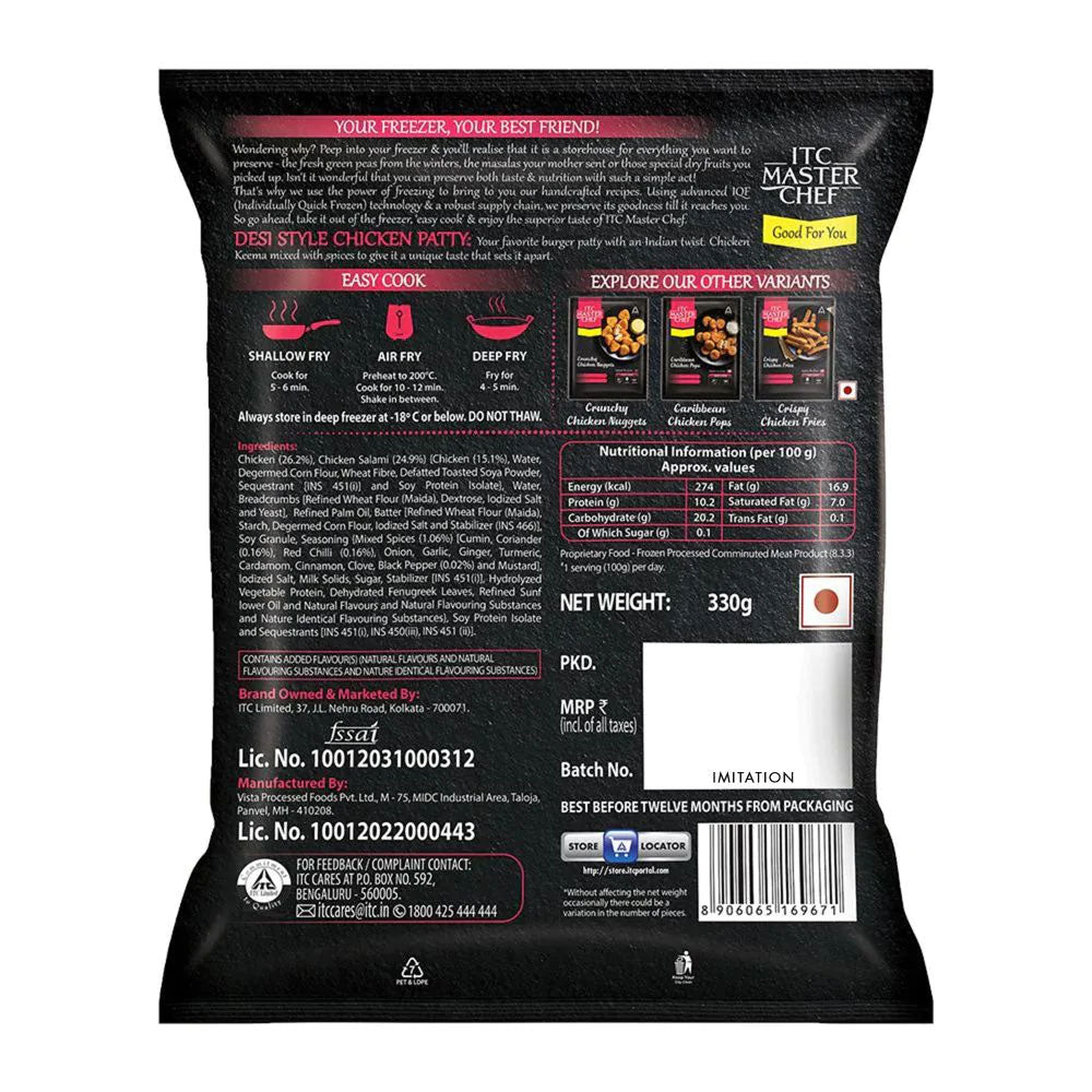 Itc Desi Style Chicken Patty 330G