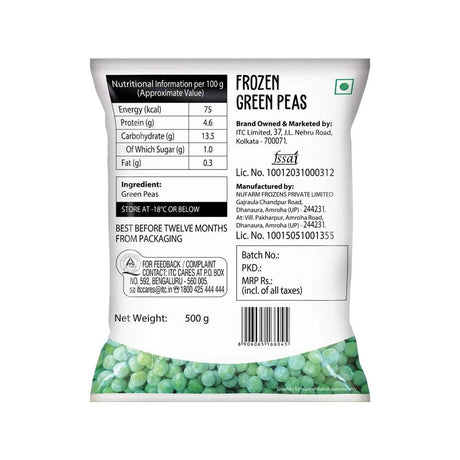 Itc Frozen Green Peas 500G