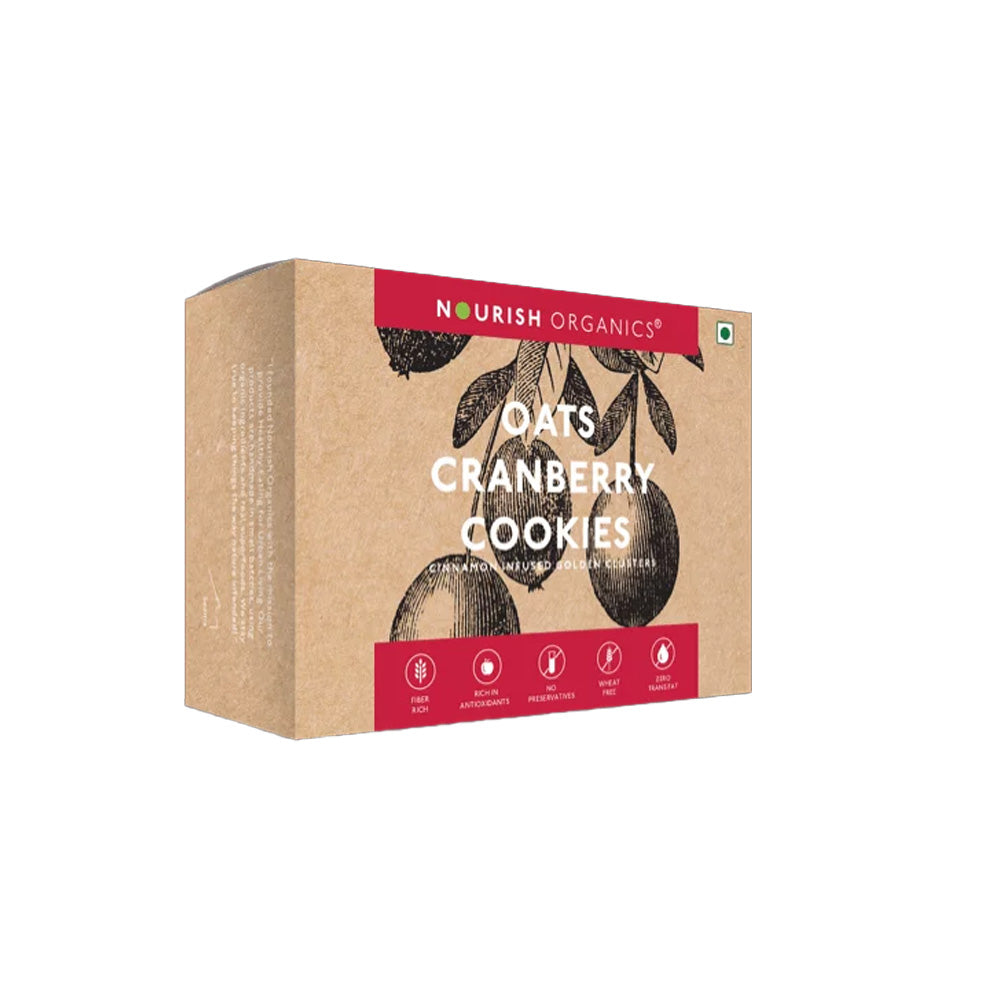 Nourish Organic Cookies Oats Cranberry 130G