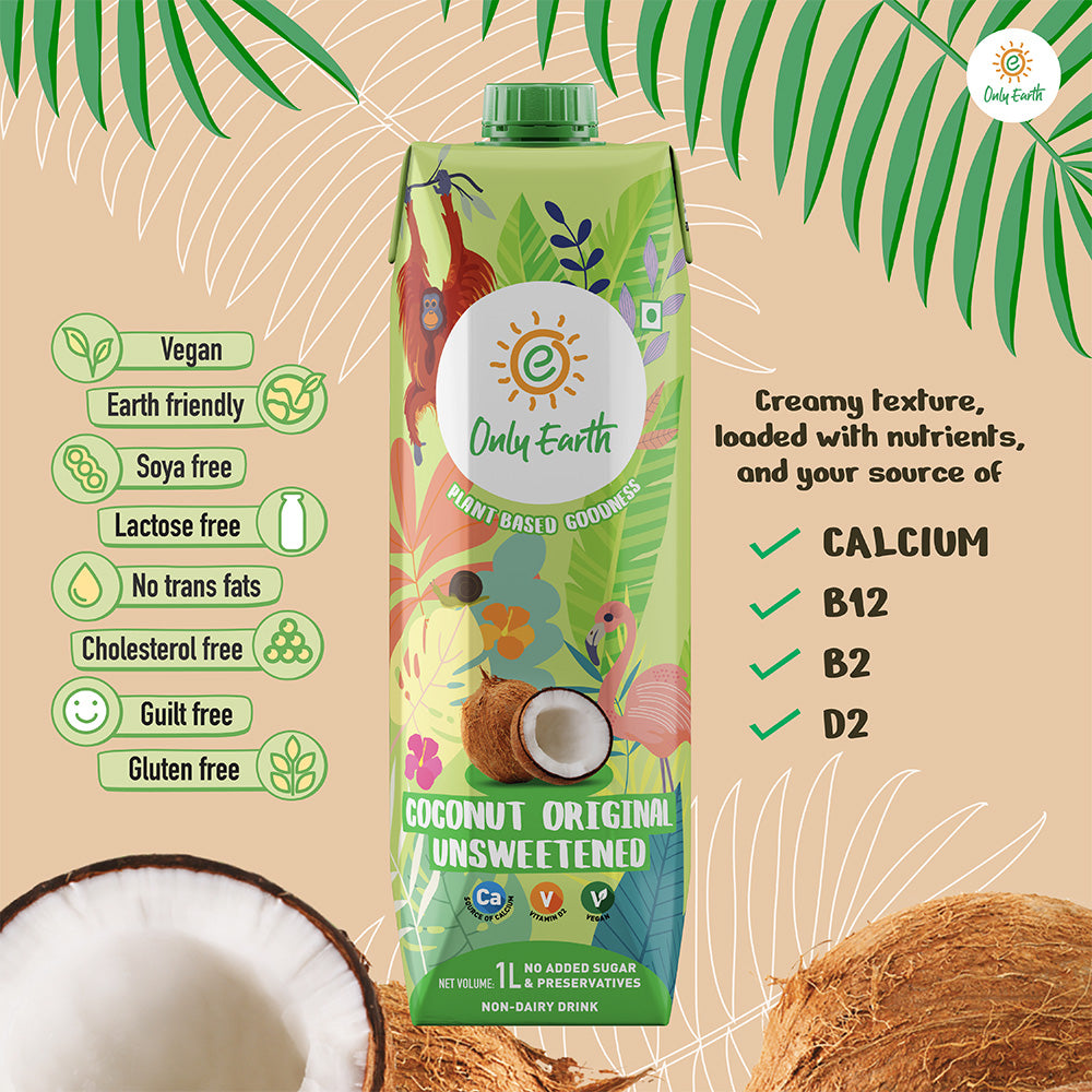 Only Earth Coconut Original Unsweetened 1L - Chennai Grocers