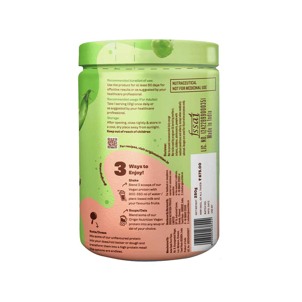 Origin Nutrition Vegan Protein Unflavoured Flavour 260G