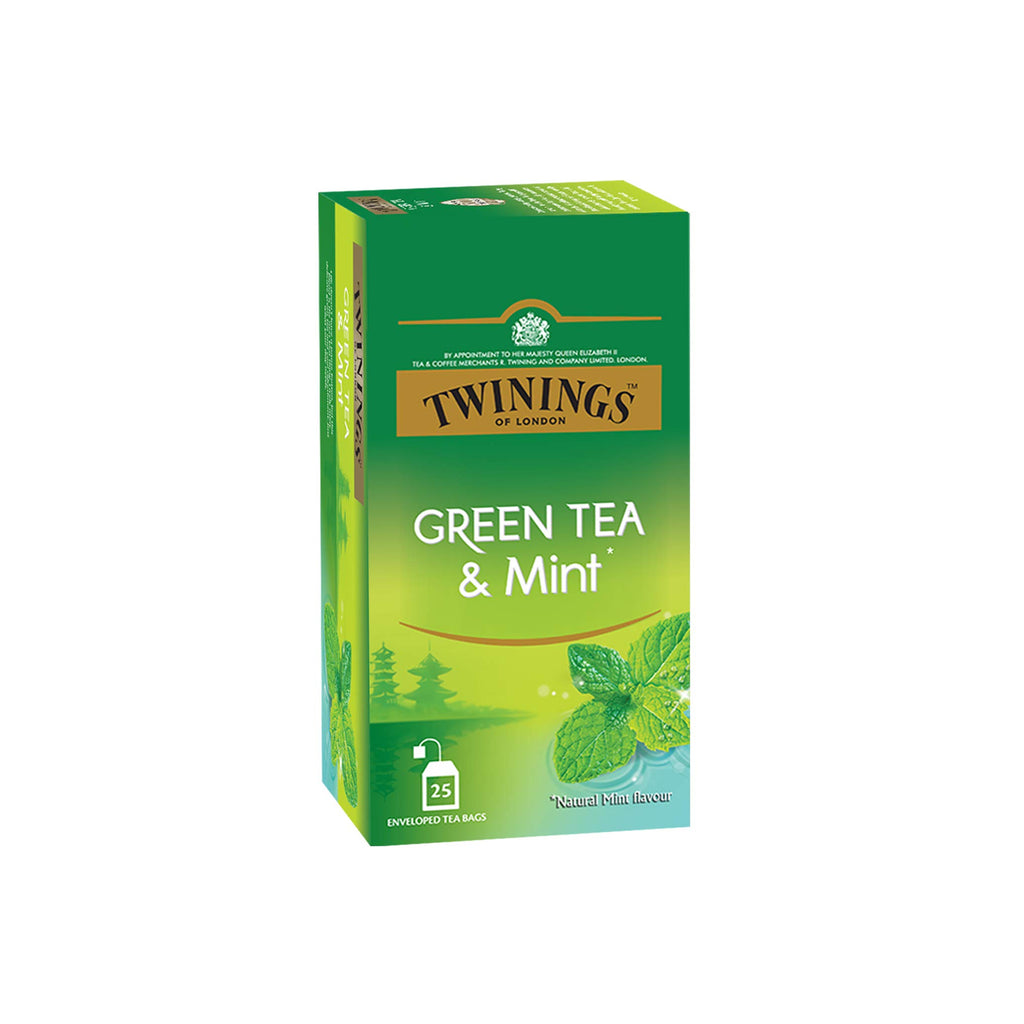 TWININGS GREEN TEA & MINT 25 TEA BAGS 50G - Chennai Grocers